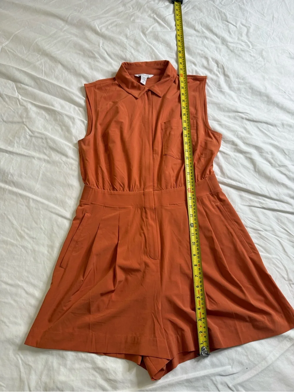 Athleta Terracotta Zip Front Romper Golf Travel Tennis Size 10 - Picture 10 of 15